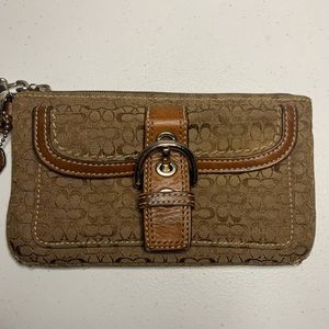 Coach Canvas Signature Wristlet